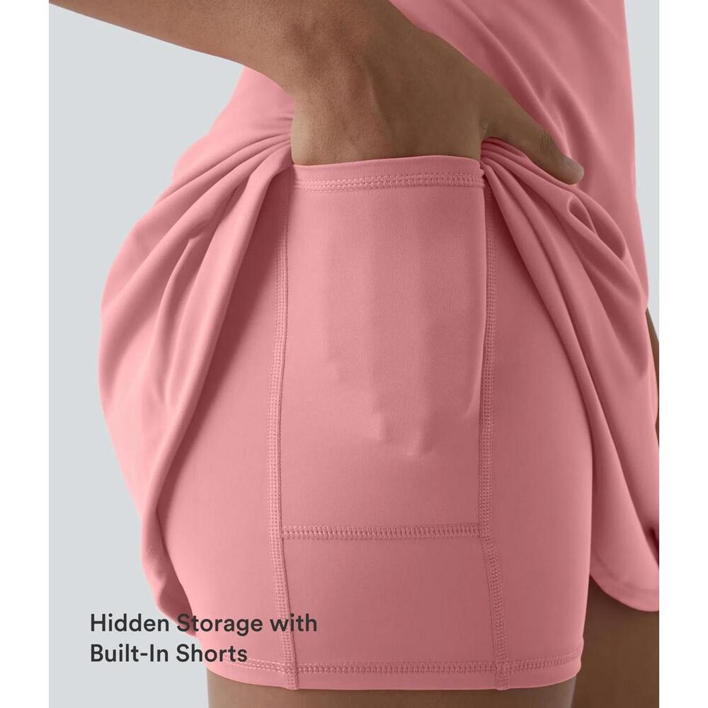 NWT Halara SoftlyZero™ Airy Cut Out 2-in-1 Pocket Mini Dress-UPF50+ Size S / 8 - Picture 4 of 14